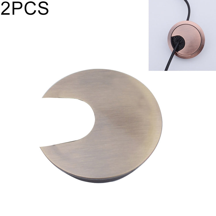 ELECTROPRIME 2 PCS Desk Computer Desktop Zinc Alloy Round Threading Box Hole Cover, Hole Diameter: 35mm (Green Bronze)