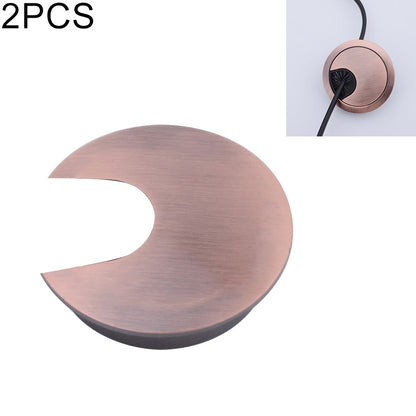 ELECTROPRIME 2 PCS Desk Computer Desktop Zinc Alloy Round Threading Box Hole Cover, Hole Diameter: 35mm (Red Bronze)