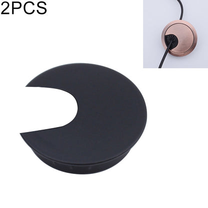 ELECTROPRIME 2 PCS Desk Computer Desktop Zinc Alloy Round Threading Box Hole Cover, Hole Diameter: 35mm (Matte Black)