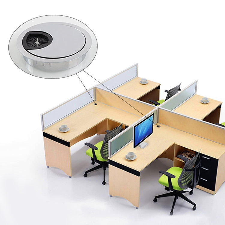 ELECTROPRIME 2 PCS Desk Computer Desktop Zinc Alloy Round Threading Box Hole Cover, Hole Diameter: 35mm (Bright Gold)