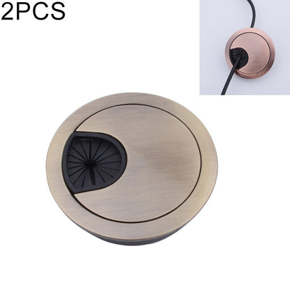 ELECTROPRIME 2 PCS Desk Computer Desktop Zinc Alloy Round Threading Box Hole Cover, Hole Diameter: 53mm (Green Bronze)