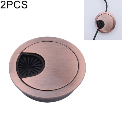 ELECTROPRIME 2 PCS Desk Computer Desktop Zinc Alloy Round Threading Box Hole Cover, Hole Diameter: 53mm  (Red Bronze)