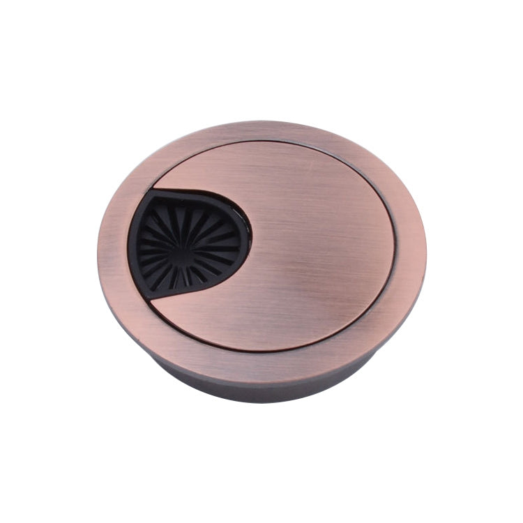 ELECTROPRIME 2 PCS Desk Computer Desktop Zinc Alloy Round Threading Box Hole Cover, Hole Diameter: 53mm  (Red Bronze)