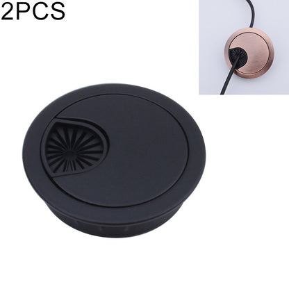 ELECTROPRIME 2 PCS Desk Computer Desktop Zinc Alloy Round Threading Box Hole Cover, Hole Diameter: 53mm (Matte Black)