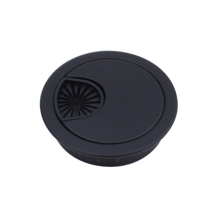 ELECTROPRIME 2 PCS Desk Computer Desktop Zinc Alloy Round Threading Box Hole Cover, Hole Diameter: 53mm (Matte Black)