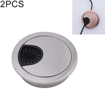 ELECTROPRIME 2 PCS Desk Computer Desktop Zinc Alloy Round Threading Box Hole Cover, Hole Diameter: 53mm  (Brushed Steel)