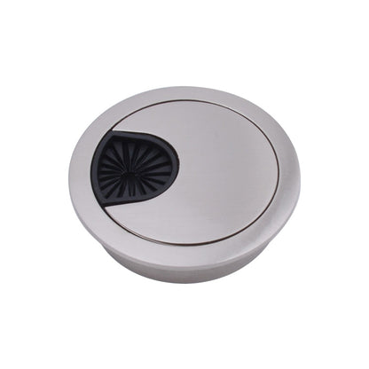 ELECTROPRIME 2 PCS Desk Computer Desktop Zinc Alloy Round Threading Box Hole Cover, Hole Diameter: 53mm  (Brushed Steel)