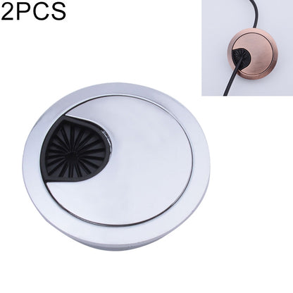 ELECTROPRIME 2 PCS Desk Computer Desktop Zinc Alloy Round Threading Box Hole Cover, Hole Diameter: 53mm  (Bright Gold)