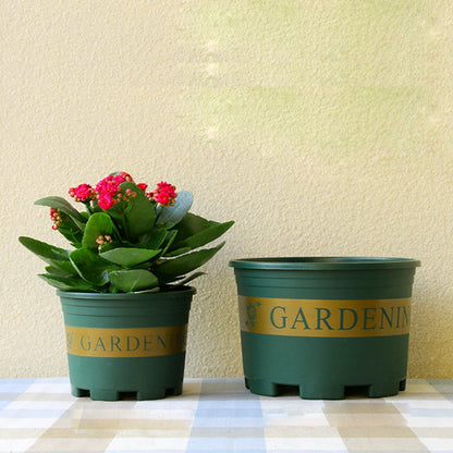 ELECTROPRIME 1 Gallon Flower Pots Plant Nursery Pots Plastic Pots Creative Gallons Pots with Tray,Size:17.5*16*16cm