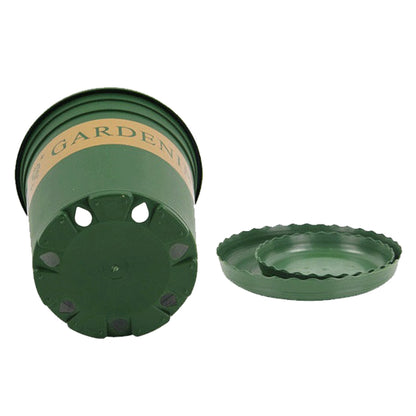 ELECTROPRIME Flower Pots Plant Nursery Pots Plastic Pots Creative Gallons Pots with Tray,Size:15*22*18cm