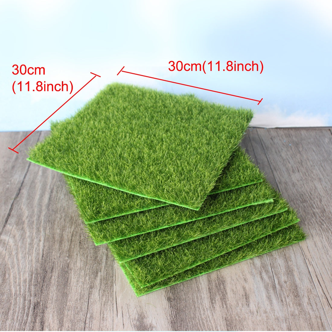 ELECTROPRIME Simulation of Small Lawn Micro-landscape Green Grass Landscape,Size:30 x 30cm