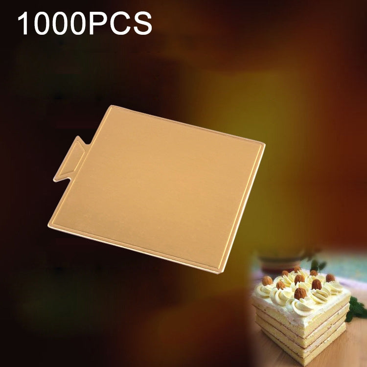 ELECTROPRIME 100 / Pack Small Square Cake Cardboard Pad Thick Rigid Golden Cake Mousse Cake Mat