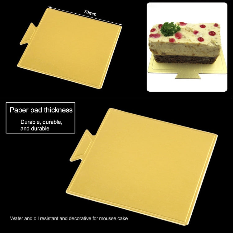 ELECTROPRIME 100 / Pack Small Square Cake Cardboard Pad Thick Rigid Golden Cake Mousse Cake Mat