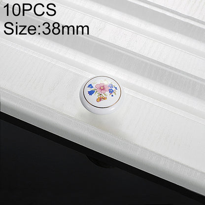 ELECTROPRIME 10 PCS 5085 Large Gold Ring Bellflower Pattern Single Hole Ceramic Cabinet Handle