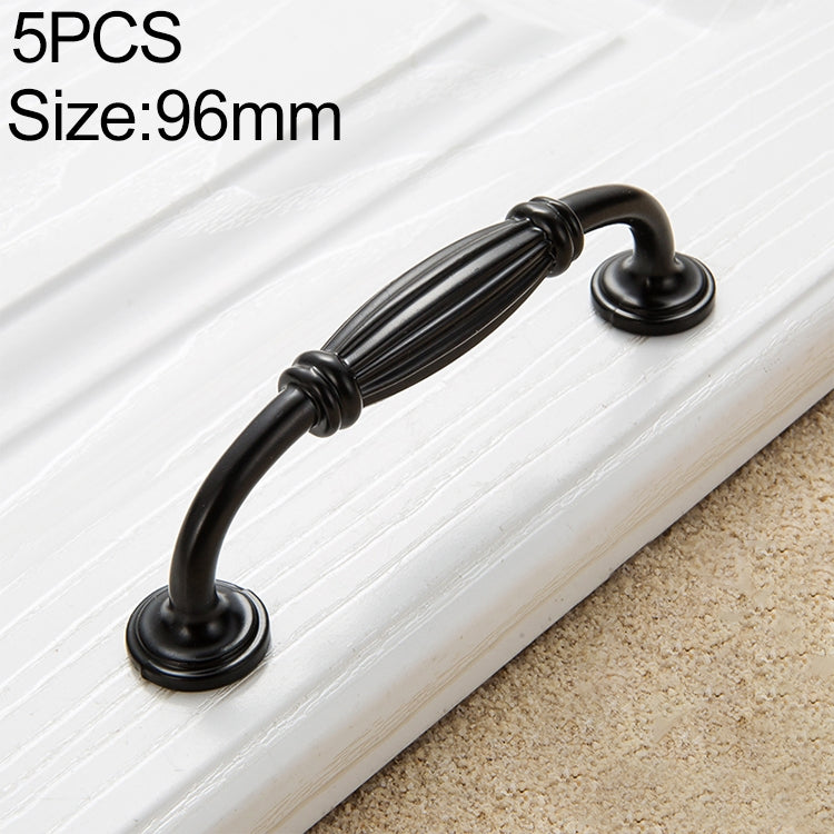 ELECTROPRIME 5 PCS 6064_96 Thickened Drawer Cabinet Handle (Black)