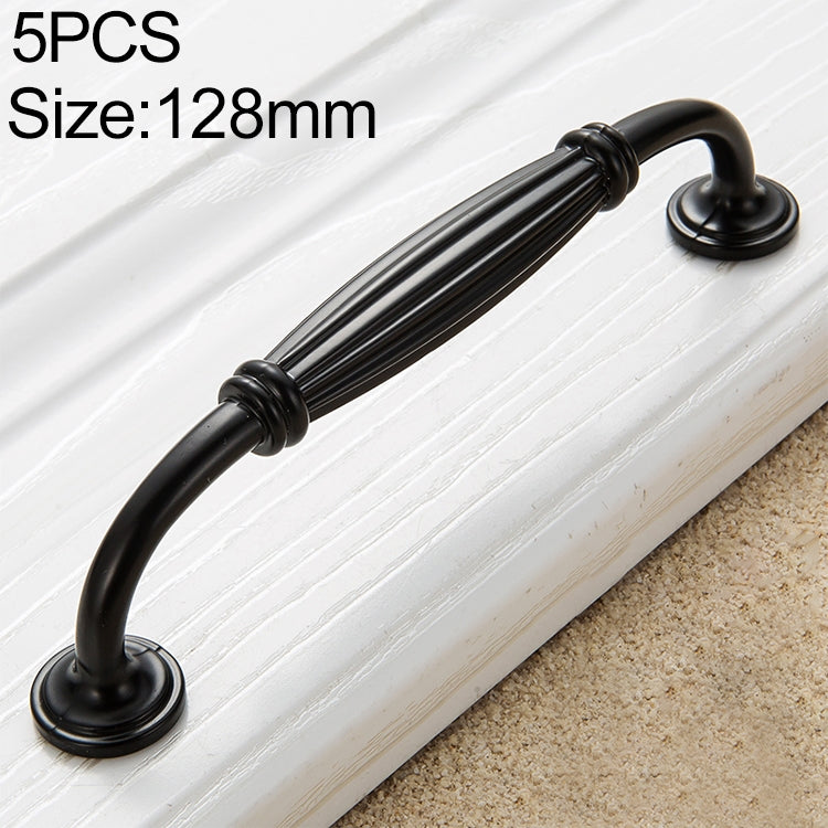 ELECTROPRIME 5 PCS 6064_128 Thickened Drawer Cabinet Handle (Black)