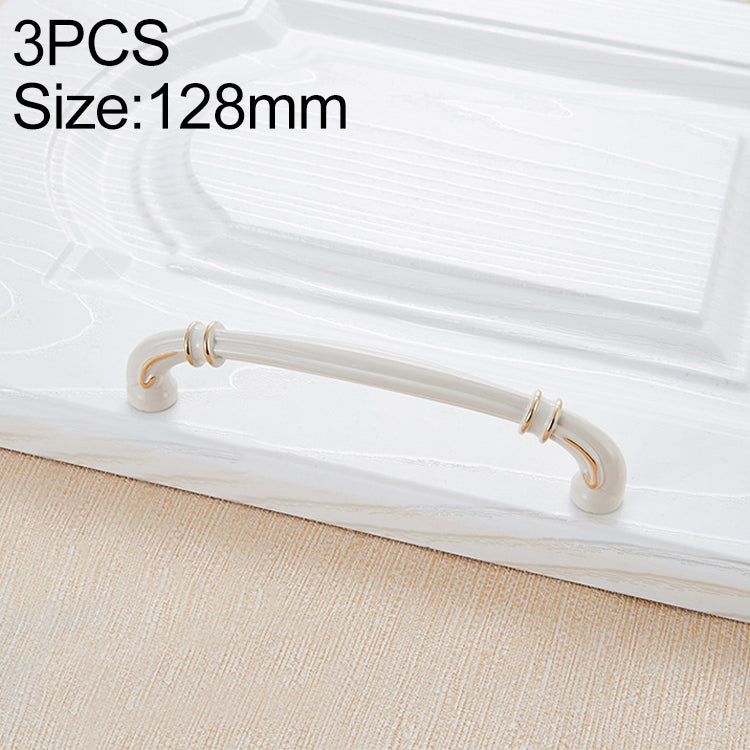 ELECTROPRIME 3 PCS 6569_128 Ivory Cabinet Wardrobe Handle