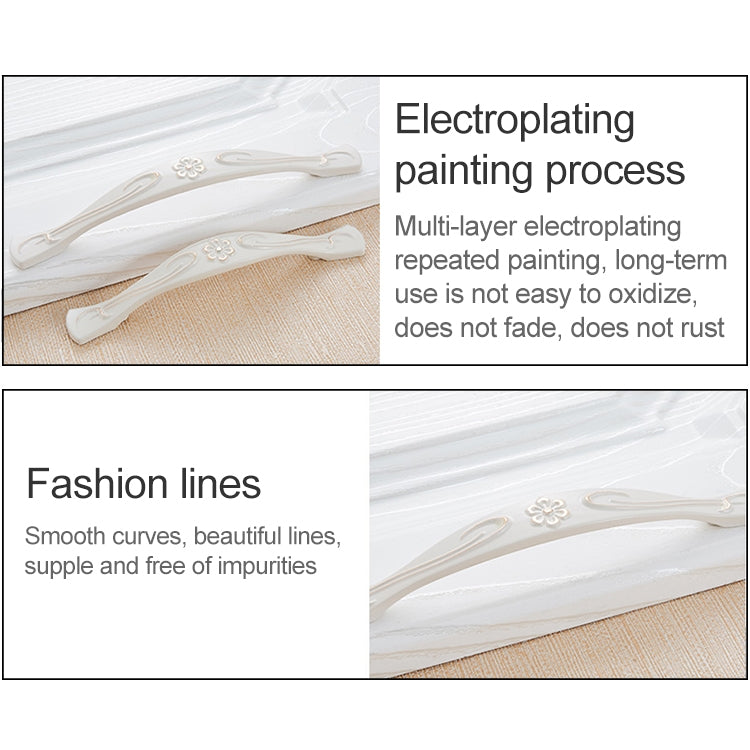 ELECTROPRIME 3 PCS 6569_128 Ivory Cabinet Wardrobe Handle