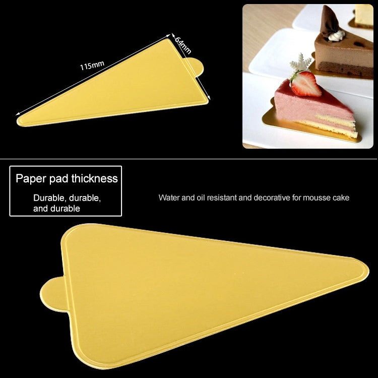 ELECTROPRIME 100 / Pack Small Triangle Cake Cardboard Pad Thick Rigid Golden Cake Mousse Cake Mat