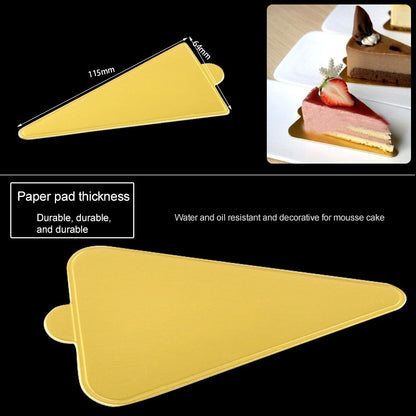 ELECTROPRIME 100 / Pack Small Triangle Cake Cardboard Pad Thick Rigid Golden Cake Mousse Cake Mat