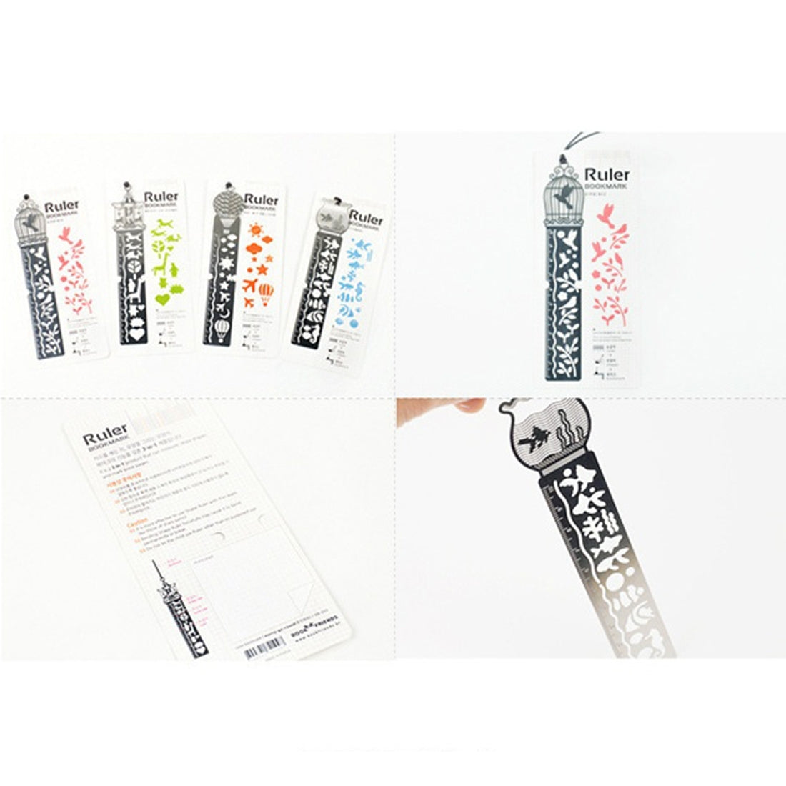 ELECTROPRIME 5 PCS Delicate Hollow Out Pattern Bookmark Ultra-thin Metal Bookmark Tape Ruler Fashion Bookmarks for School Office Supplies, Random Pattern Delivery