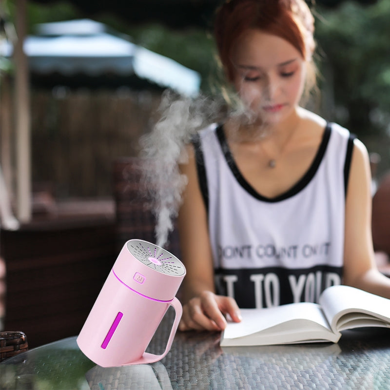 ELECTROPRIME ML-S2 Water Cup Shape Intelligent Mute LED Night Light Atomized Humidifier Air humidification Machine(Pink)