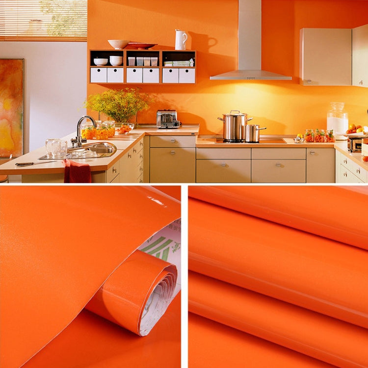 ELECTROPRIME Pearlescent Creative PVC Brick Decoration Furniture Wallpaper Stickers Bedroom Living Room Wall Waterproof Wallpaper Roll, Size: 60x500cm(Orange)