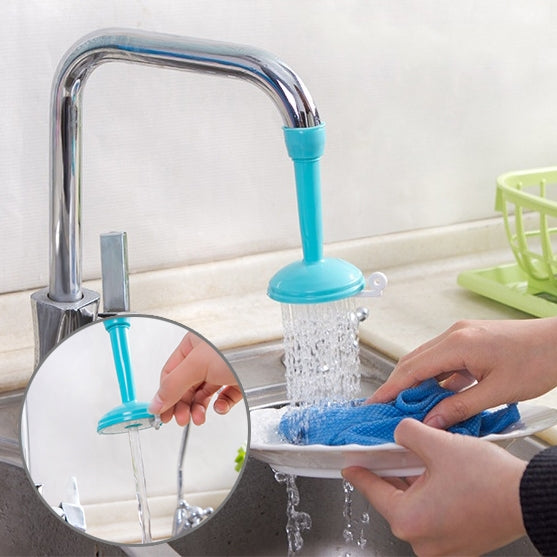 ELECTROPRIME 2 PCS Faucet Splash Water-saving Shower Bath Adjustable Valve Filter Water Saving Devices, Large Size: 6.5 x 15cm, Suitable for 17mm Diameter Round Faucets(Blue)