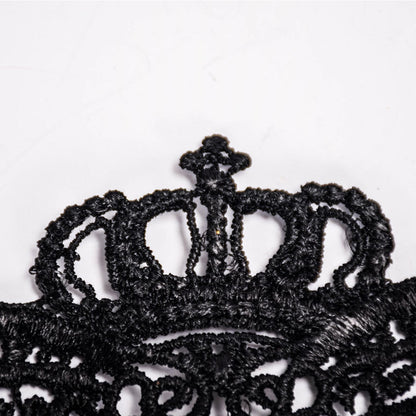 ELECTROPRIME Halloween Masquerade Party Dance Sexy Lady Lace Crown Mask(Black)