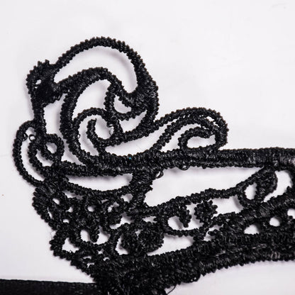 ELECTROPRIME Halloween Masquerade Party Dance Sexy Lady Lace Crown Mask(Black)