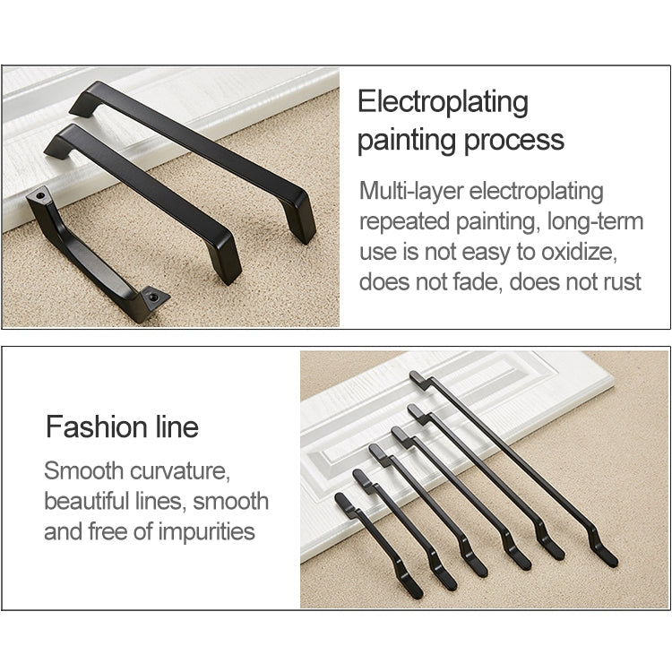 ELECTROPRIME 9009_192 Simple Black Drawer Cabinet Handle