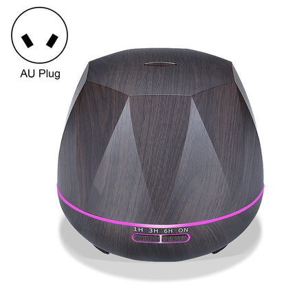 ELECTROPRIME Diamond Wood Grain Remote Control Ultrasonic Humidifier Aromatherapy Machine Automatic Alcohol Sprayer with LED Lights, Capacity: 400mL, AU Plug (Dark Wood Color)
