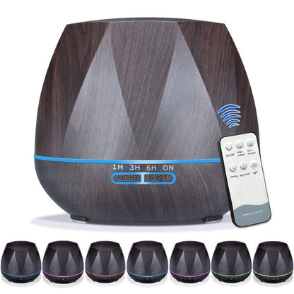 ELECTROPRIME Diamond Wood Grain Remote Control Ultrasonic Humidifier Aromatherapy Machine Automatic Alcohol Sprayer with LED Lights, Capacity: 400mL, AU Plug (Dark Wood Color)
