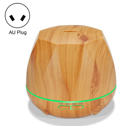 ELECTROPRIME Diamond Wood Grain Remote Control Ultrasonic Humidifier Aromatherapy Machine Automatic Alcohol Sprayer with LED Lights, Capacity: 400mL, AU Plug (Light Wood Color)