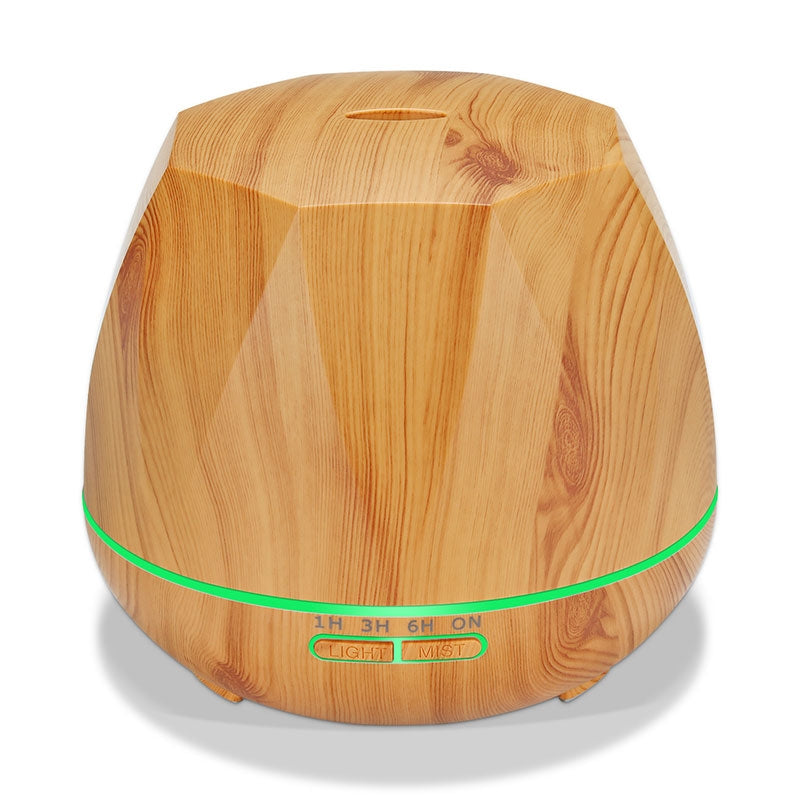 ELECTROPRIME Diamond Wood Grain Remote Control Ultrasonic Humidifier Aromatherapy Machine Automatic Alcohol Sprayer with LED Lights, Capacity: 400mL, AU Plug (Light Wood Color)