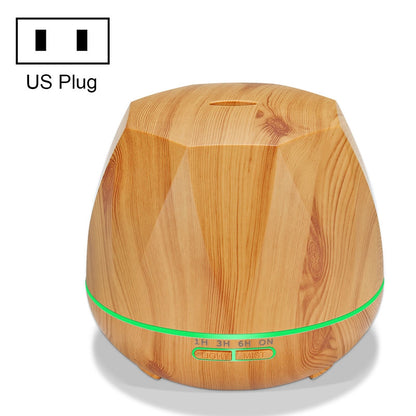 ELECTROPRIME Diamond Wood Grain Remote Control Ultrasonic Humidifier Aromatherapy Machine Automatic Alcohol Sprayer with LED Lights, Capacity: 400mL, US Plug (Light Wood Color)