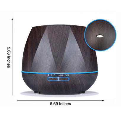 ELECTROPRIME Diamond Wood Grain Remote Control Ultrasonic Humidifier Aromatherapy Machine Automatic Alcohol Sprayer with LED Lights, Capacity: 400mL, US Plug (Light Wood Color)