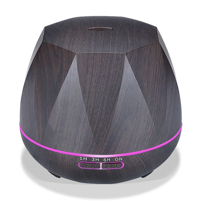 ELECTROPRIME Diamond Wood Grain Remote Control Ultrasonic Humidifier Aromatherapy Machine Automatic Alcohol Sprayer with LED Lights, Capacity: 400mL, UK Plug (Dark Wood Color)