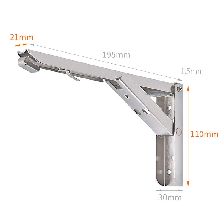ELECTROPRIME 8 inch Wall-mounted Foldable Stainless Steel Spring Storage Shelf for Dining Table