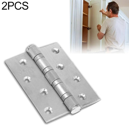 ELECTROPRIME 2 PCS Thick Stainless Steel Flat Hinges Home Cabinet Door Hinge, Size: 100x75mm