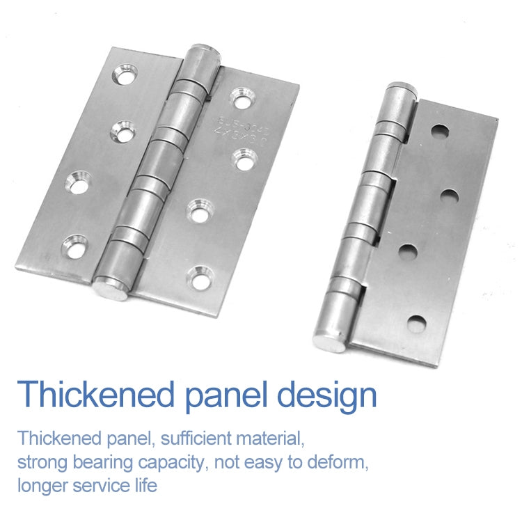 ELECTROPRIME 2 PCS Thick Stainless Steel Flat Hinges Home Cabinet Door Hinge, Size: 100x75mm