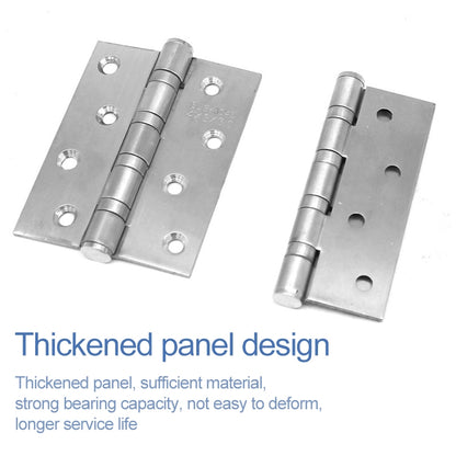 ELECTROPRIME 2 PCS Thick Stainless Steel Flat Hinges Home Cabinet Door Hinge, Size: 100x75mm
