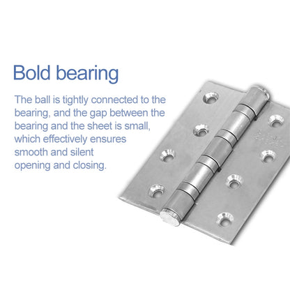 ELECTROPRIME 2 PCS Thick Stainless Steel Flat Hinges Home Cabinet Door Hinge, Size: 100x75mm