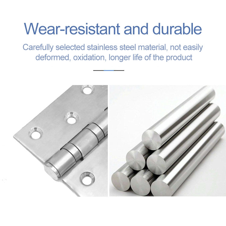 ELECTROPRIME 2 PCS Thick Stainless Steel Flat Hinges Home Cabinet Door Hinge, Size: 100x75mm