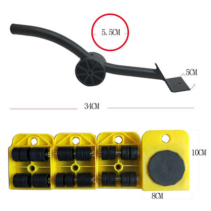 ELECTROPRIME A3 Steel / Plastic Crowbar Plastic Mover Thick Weight Moving Tool Convenient And Practical Combination(Yellow)