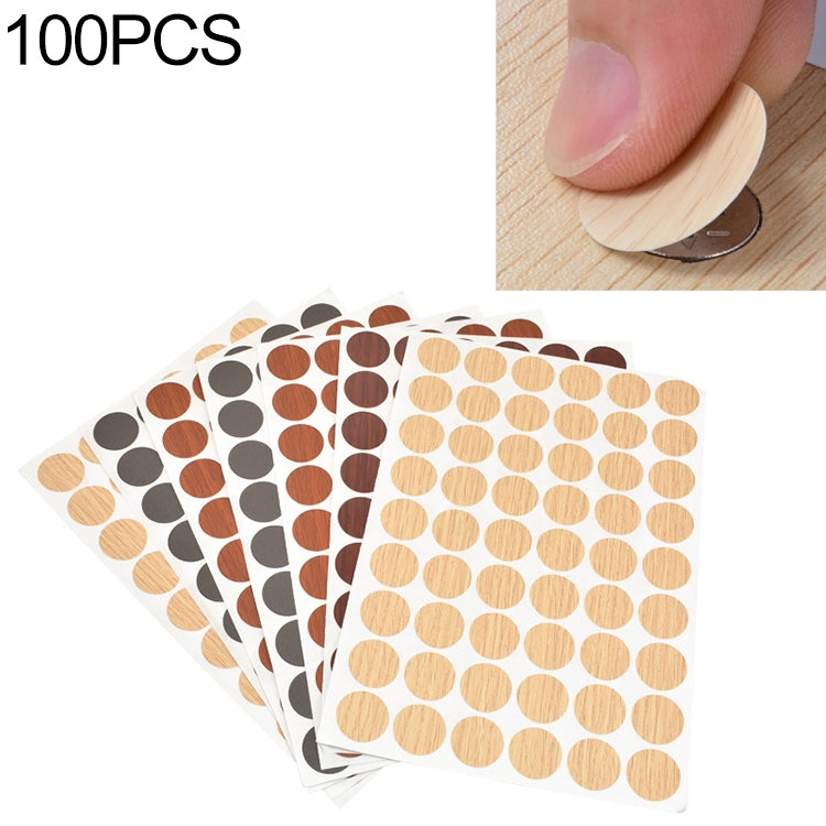 ELECTROPRIME 100PCS/Box 3 in 1 Decorative Dust Cover Paper Hole Stickers Furniture Cabinet Self-adhesive Sealing Stickers
