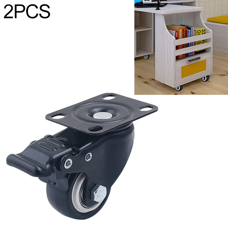 ELECTROPRIME 2 PCS 1.5 inch Furniture Cabinet Coffee Table Silent Universal Brake Wheel