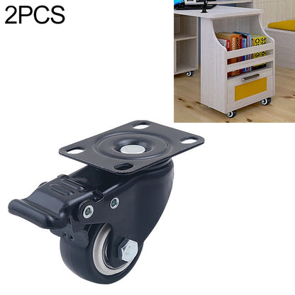 ELECTROPRIME 2 PCS 1.5 inch Furniture Cabinet Coffee Table Silent Universal Brake Wheel