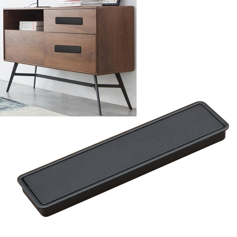 ELECTROPRIME Simple Wardrobe Slotted Scrub Handle Concealed Recessed Drawer Invisible Handle, Hole Distance?160mm (Black)