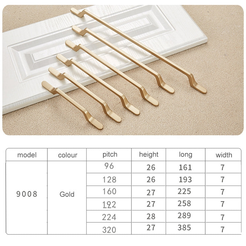 ELECTROPRIME 9008-160 Modern Simple Cabinet Door Handle Drawer Wardrobe Zinc Alloy Handle(Gold)